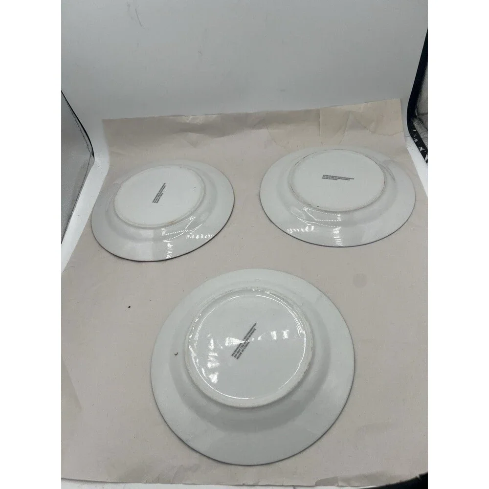 Set 3 Christmas Santa Salad Plates 8